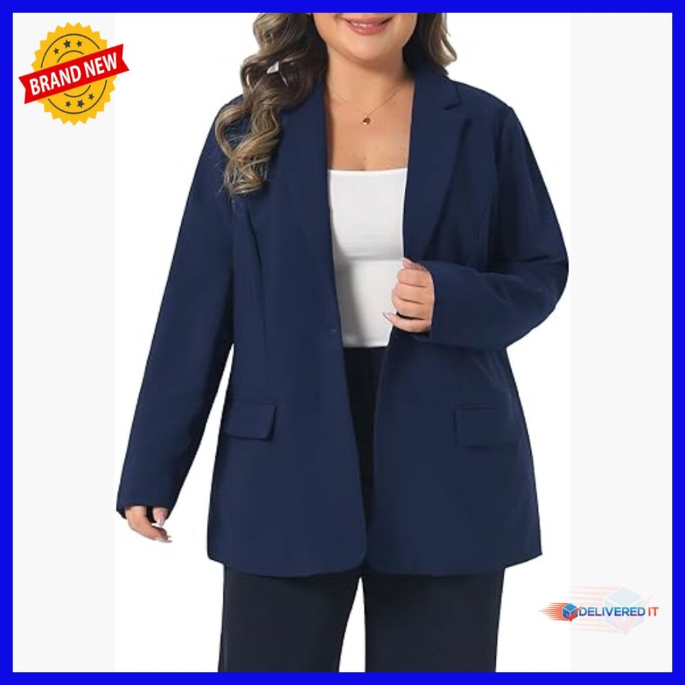 Plus Size Blazer Lapel Button Work Office Profess… - image 1